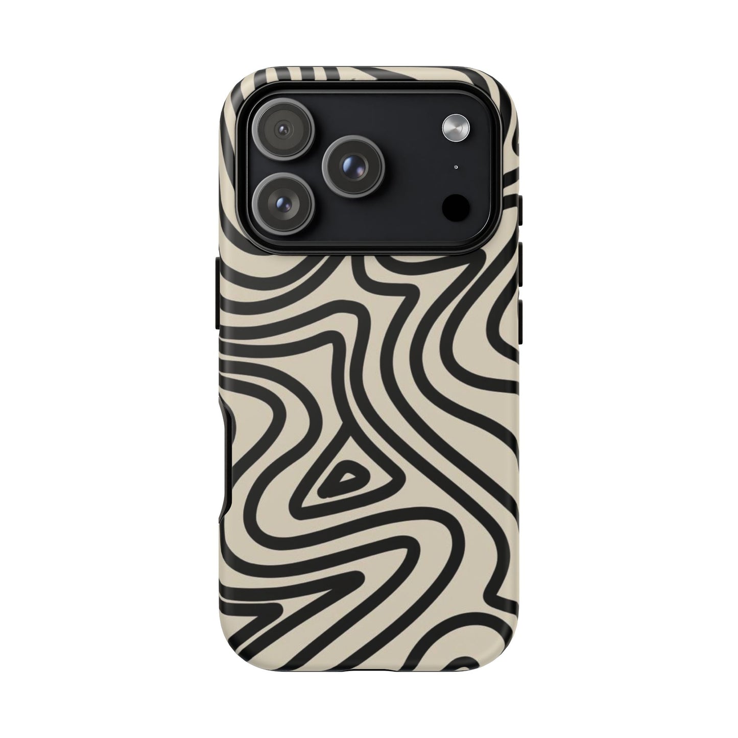 Abstract Black Waves Phone Case