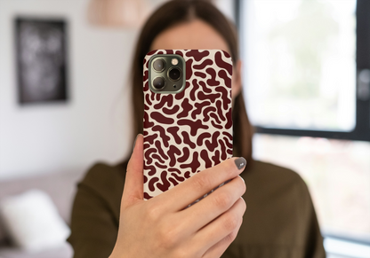 Brown Abstract Spots Phone Case