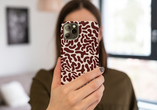 Brown Abstract Spots Phone Case